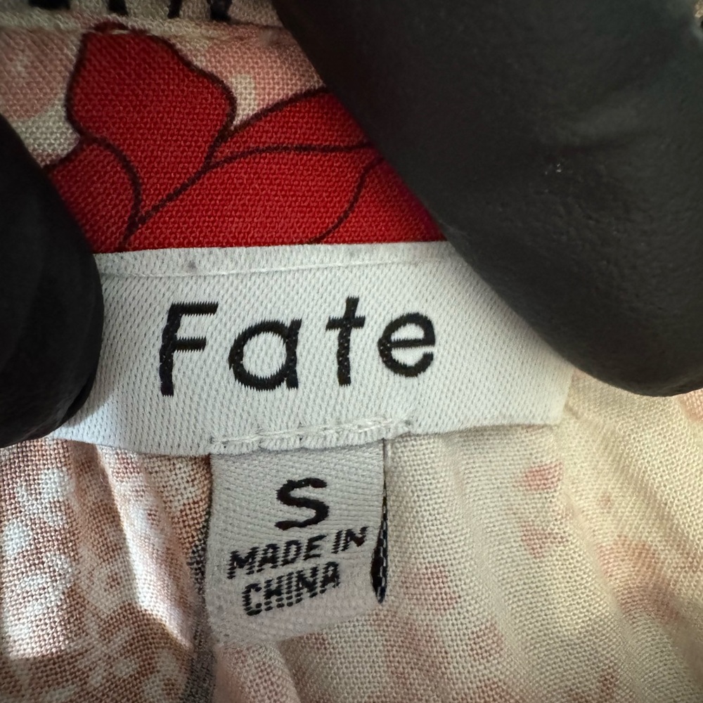 Fate Patchwork Boho Mixed Print Blouse Bubble Sle… - image 8